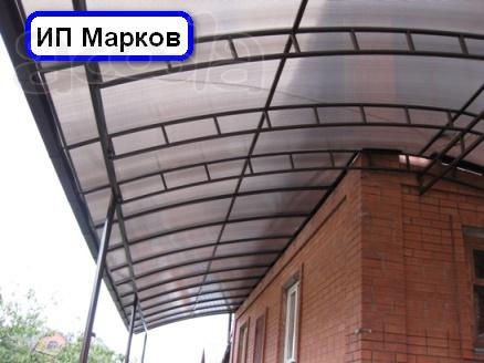 Навесы из поликарбоната, гаражи, ангары.